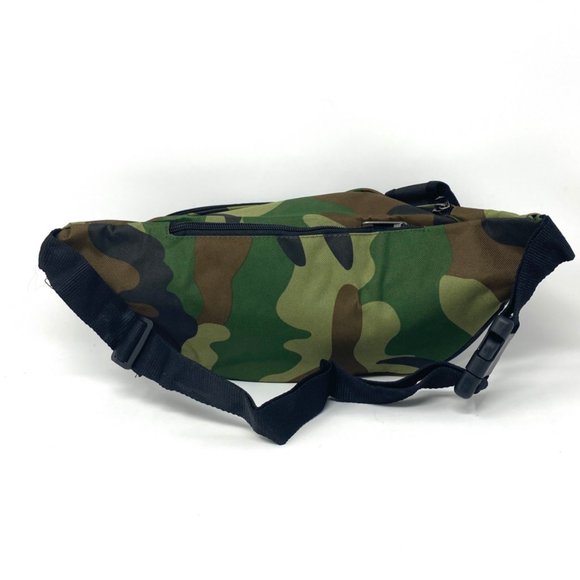 Mens FP411 Fanny Pack Poly 5 Zippers Cellphone Pouch Military Green Lumbar Strap - Picture 3 of 6